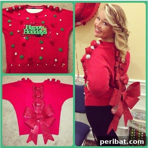Rows Of Bows Ugly Christmas Sweater