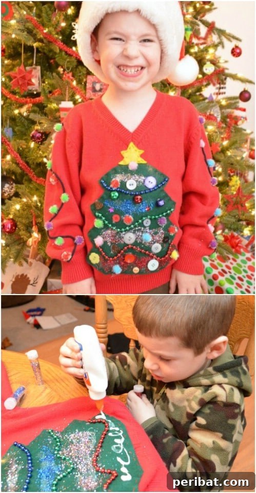 Cute Kids’ DIY Ugly Christmas Sweater