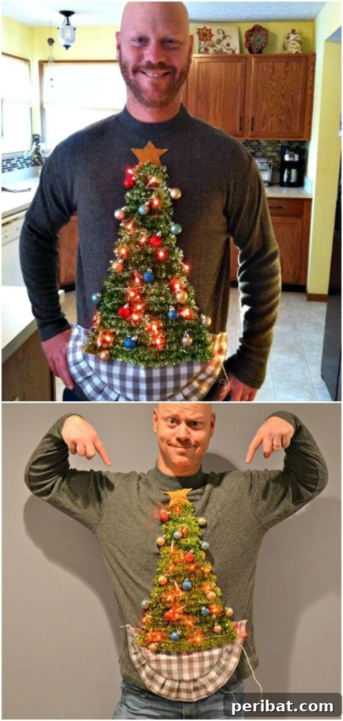 Lighted DIY Ugly Christmas Sweatshirt