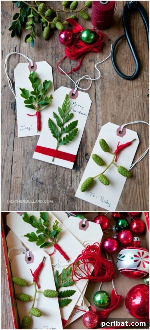 Nature's Touch: Fresh Evergreen Decor for a Festive Christmas 13 DIY Evergreen Gift Tags