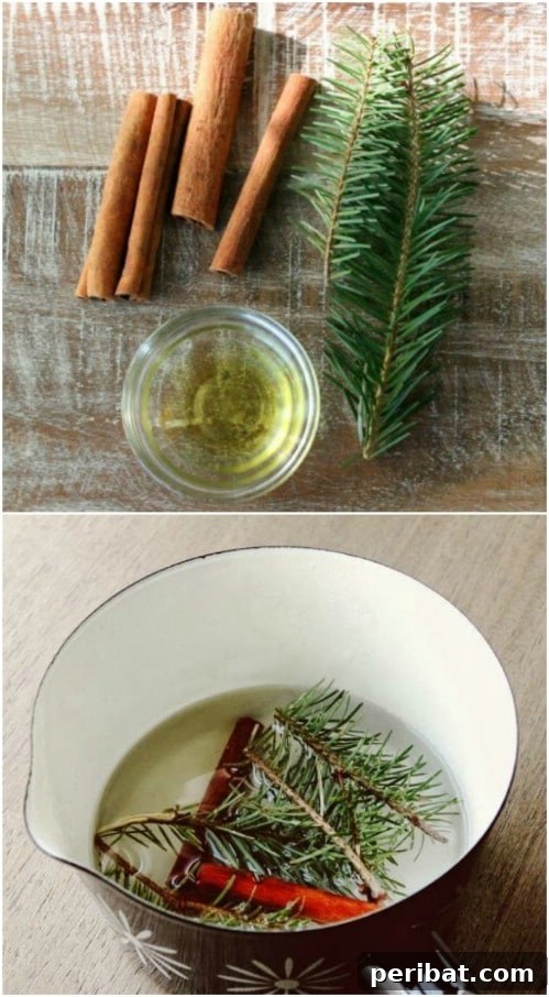 Nature's Touch: Fresh Evergreen Decor for a Festive Christmas 14 Simmering Evergreen Potpourri