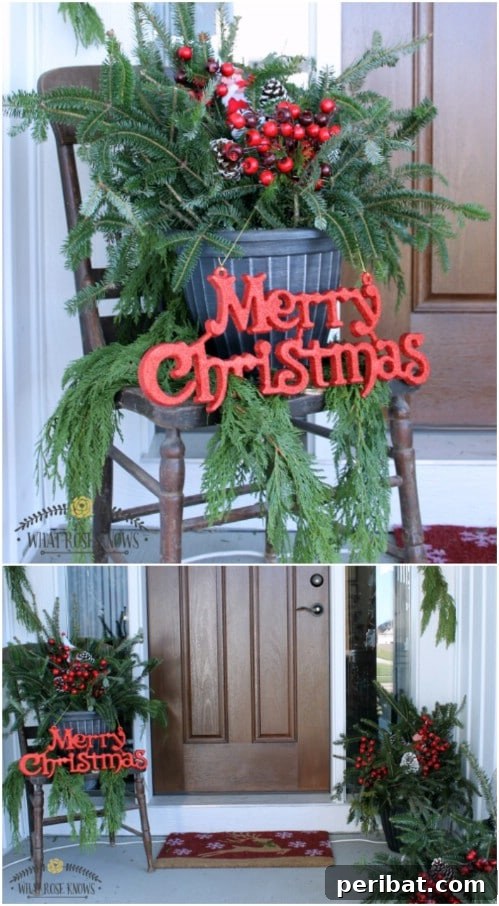 Nature's Touch: Fresh Evergreen Decor for a Festive Christmas 21 Gorgeous DIY Front Porch Evergreen Display