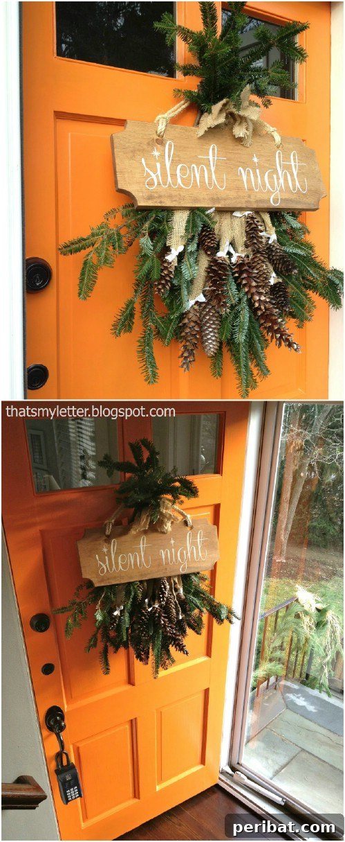 Nature's Touch: Fresh Evergreen Decor for a Festive Christmas 23 DIY Evergreen Door Décor