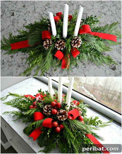 Nature's Touch: Fresh Evergreen Decor for a Festive Christmas 4 Easy DIY Evergreen Christmas Centerpiece