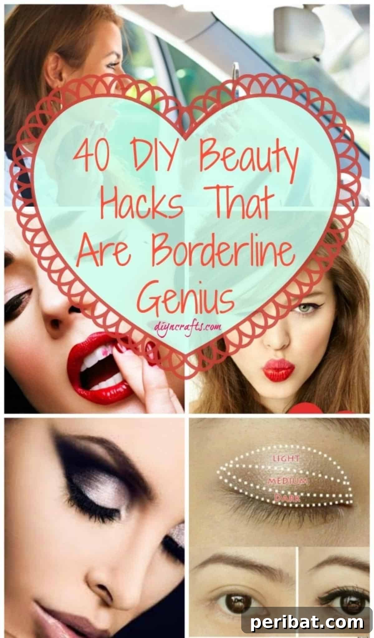40 DIY Beauty Hacks That Are Borderline Genius collage.