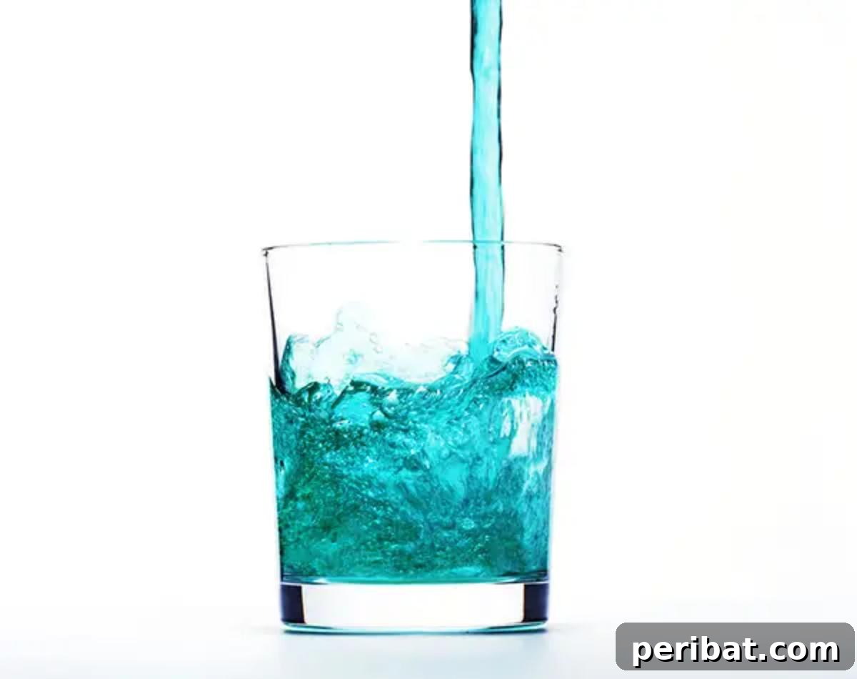 A cup of mouthwash.