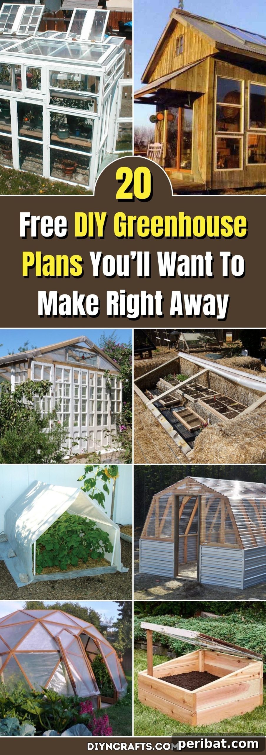 20 Free DIY Greenhouse Plans You’ll Want To Make Right Away pinterest image