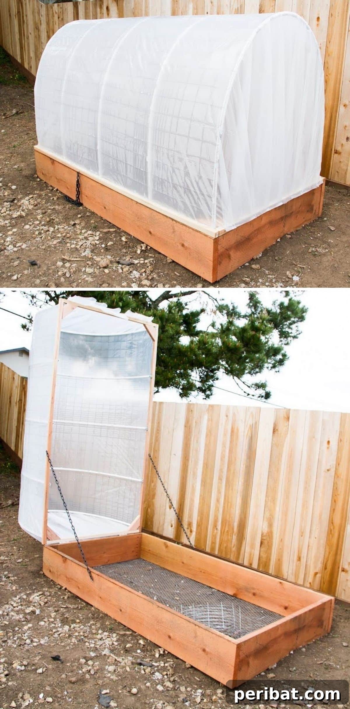 DIY Covered Wagon Hinged Greenhouse