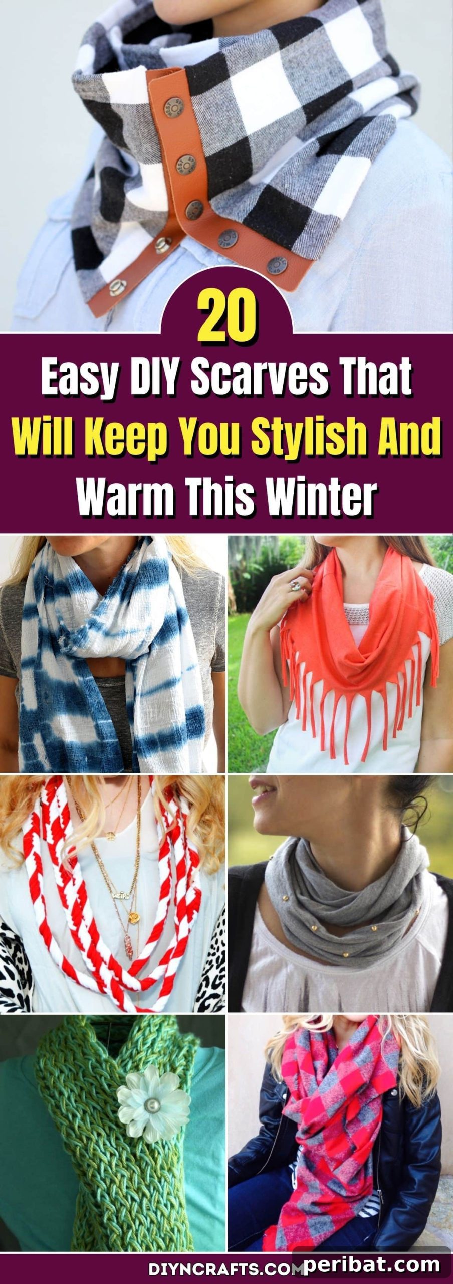 Cozy & Chic: Effortless DIY Scarves for Winter 2 20 Easy DIY Scarves That Will Keep You Stylish And Warm This Winter pinterest image
