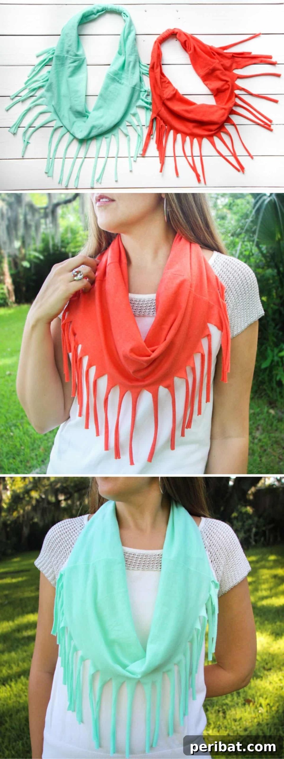 Cozy & Chic: Effortless DIY Scarves for Winter 13 Simple 10 Minute Jersey Fringe Scarf