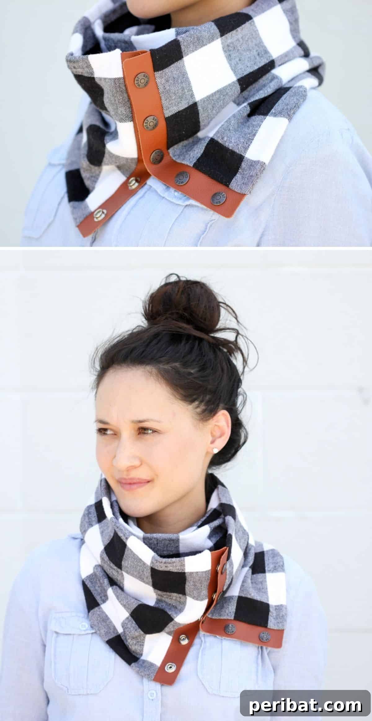 Cozy & Chic: Effortless DIY Scarves for Winter 15 Fashionable Leather And Flannel Scarf