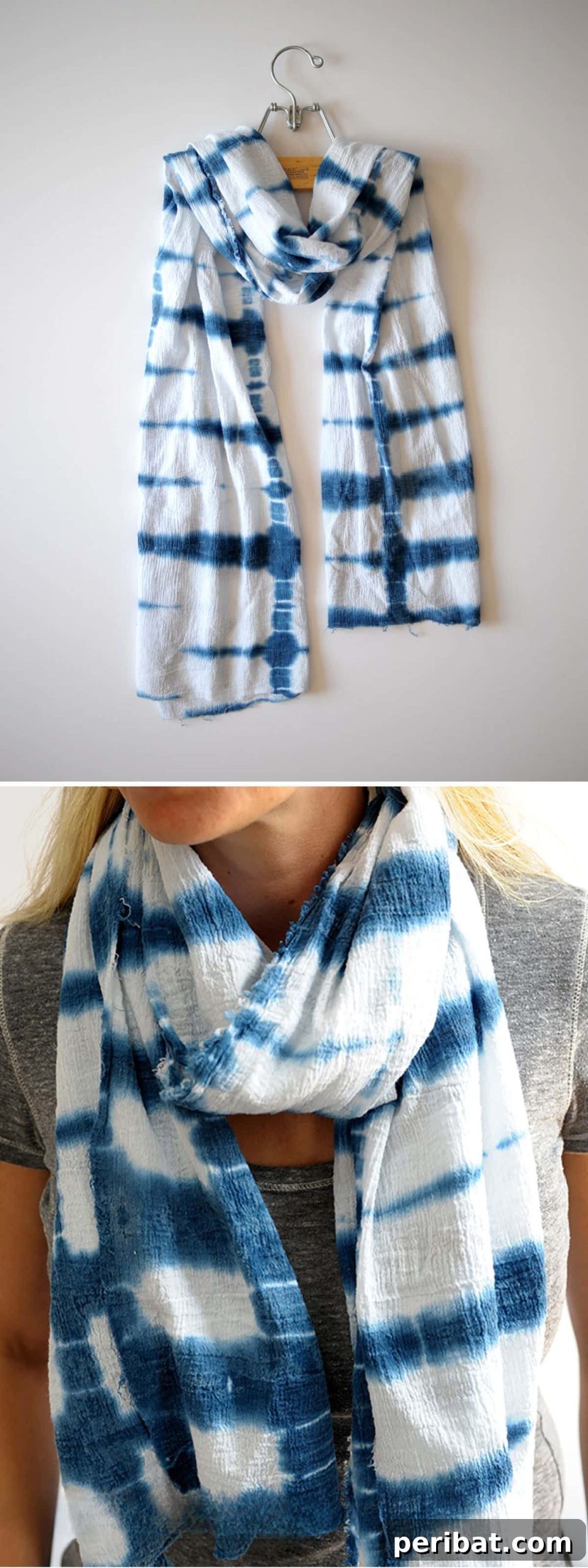Cozy & Chic: Effortless DIY Scarves for Winter 20 DIY Indigo Tie Dyed Scarf