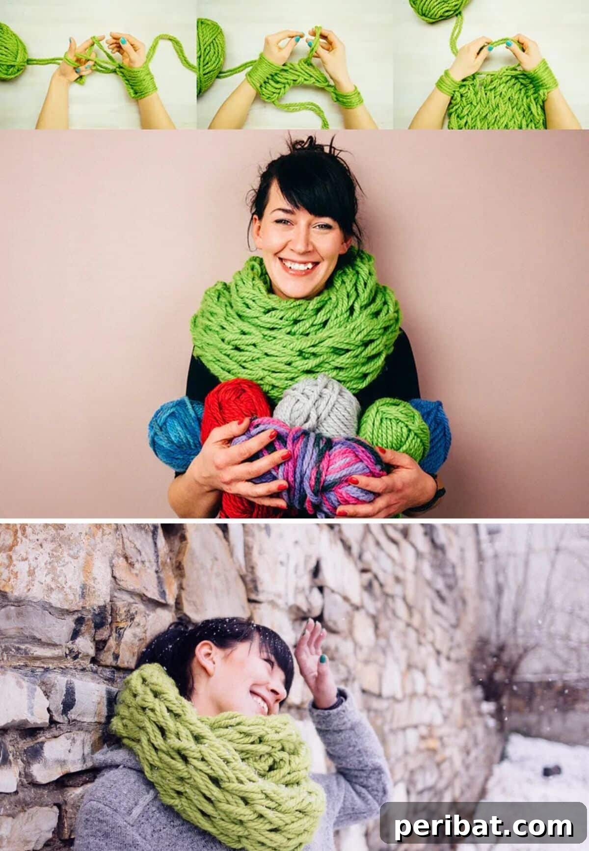 Cozy & Chic: Effortless DIY Scarves for Winter 22 DIY Arm Knitted Scarf