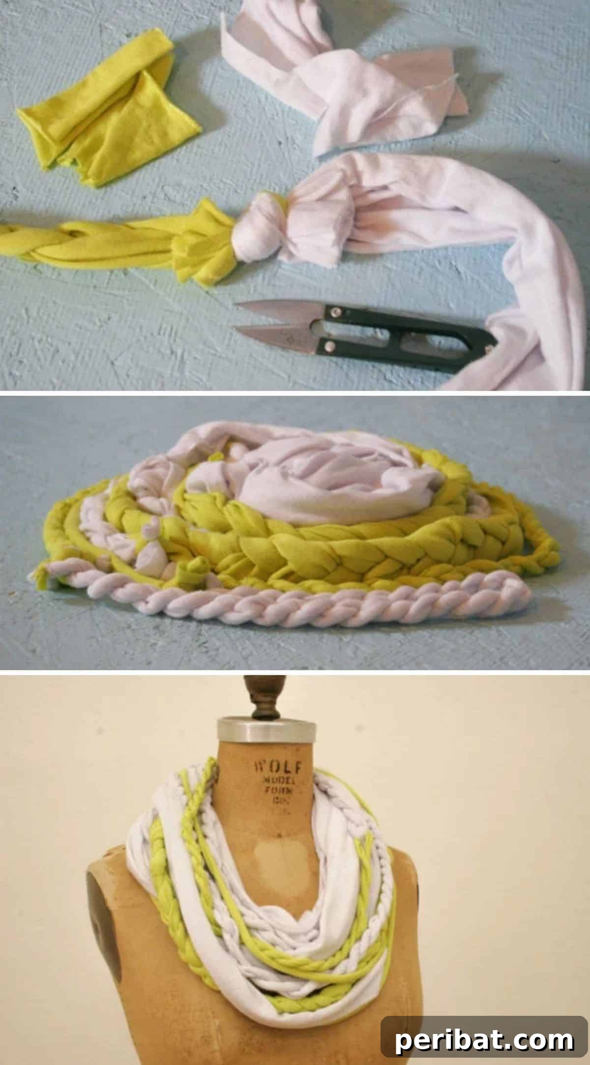 Cozy & Chic: Effortless DIY Scarves for Winter 5 Easy Braided T-Shirt Scarf