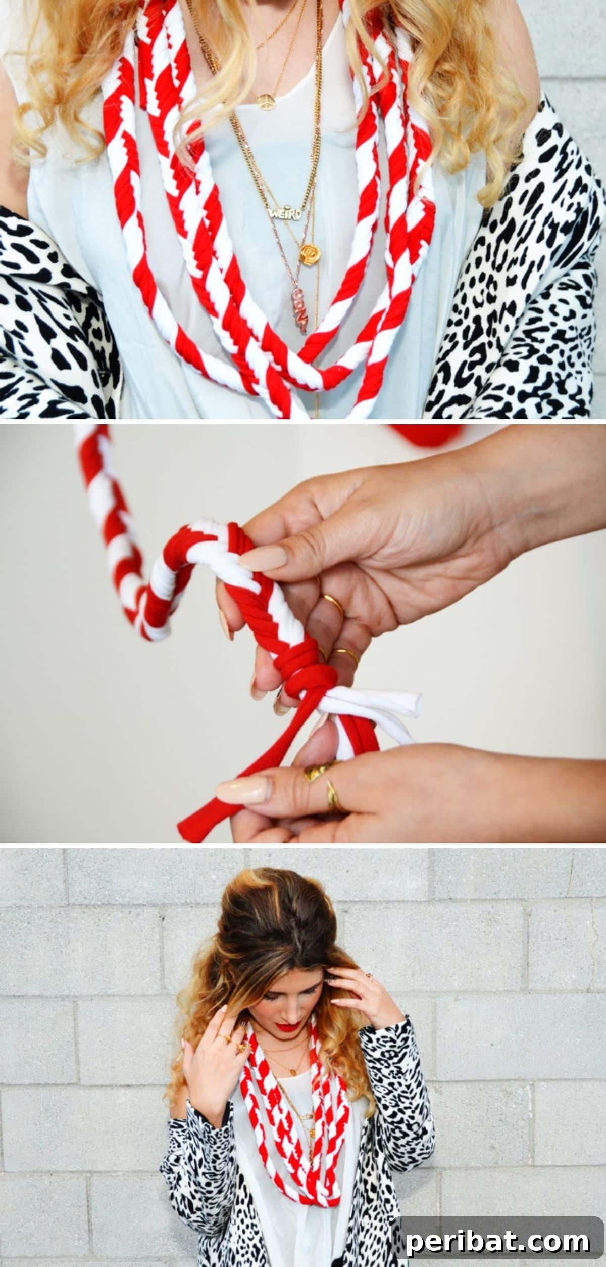 Cozy & Chic: Effortless DIY Scarves for Winter 6 Festive Braided Candy Cane Scarf