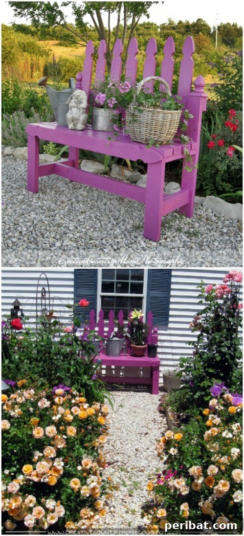 Build Beautiful Benches: 18 DIY Ideas for a Welcoming Outdoor Haven 13 Cute And Colorful Picket Fence Bench