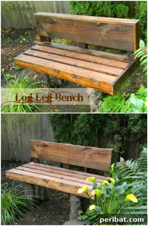 Build Beautiful Benches: 18 DIY Ideas for a Welcoming Outdoor Haven 18 Rustic DIY Log Bench