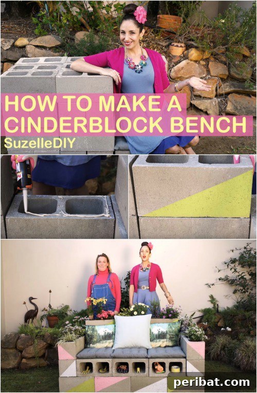 Build Beautiful Benches: 18 DIY Ideas for a Welcoming Outdoor Haven 5 Cheap And Easy Block And Wood Bench