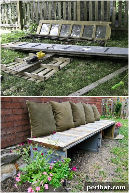 Build Beautiful Benches: 18 DIY Ideas for a Welcoming Outdoor Haven 10 Upcycled Garage Door Bench
