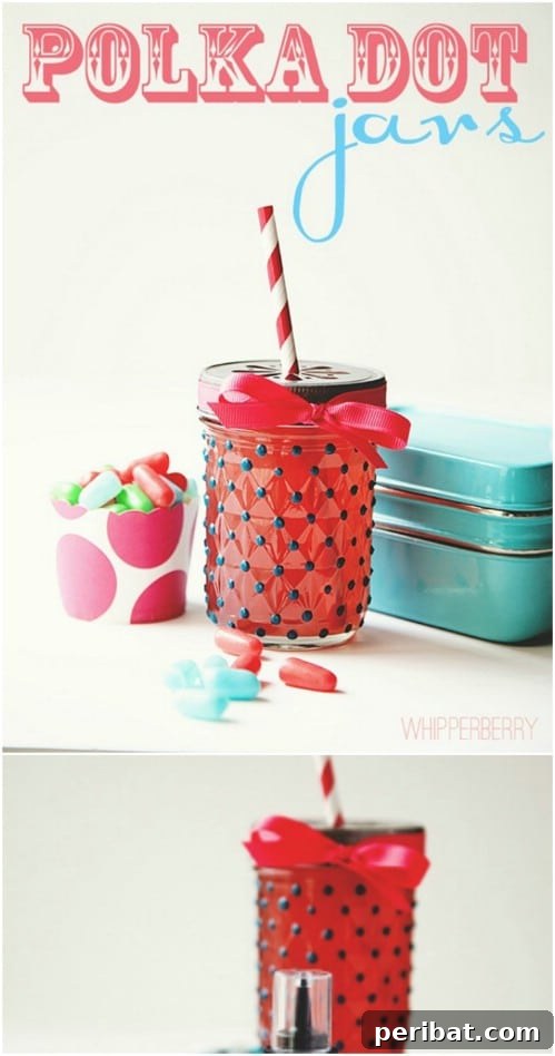 Adorable DIY Polka Dotted Jars