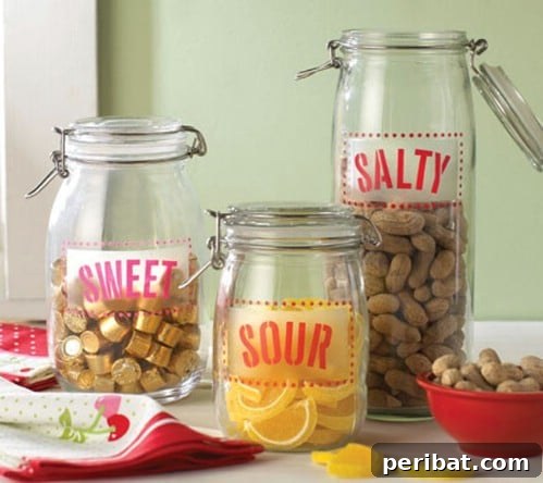 Hand Painted Glass Kitchen Jars