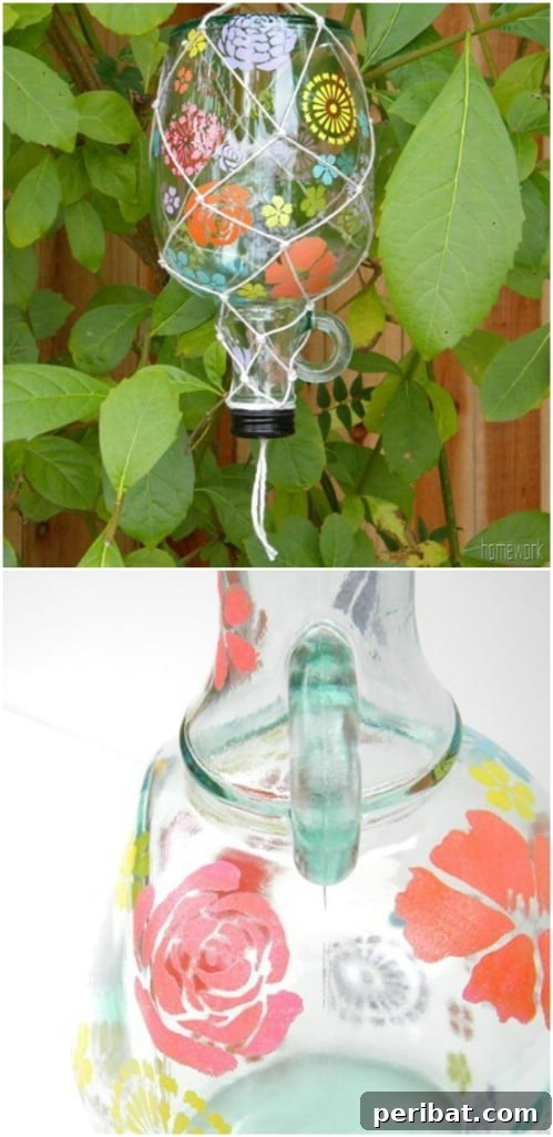 Hand Painted Butterfly Feeder Jar