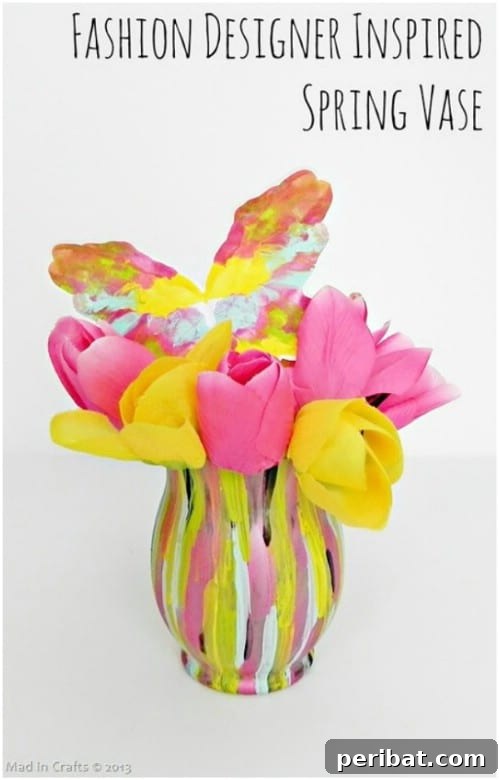 Designer Inspired Painted Vase