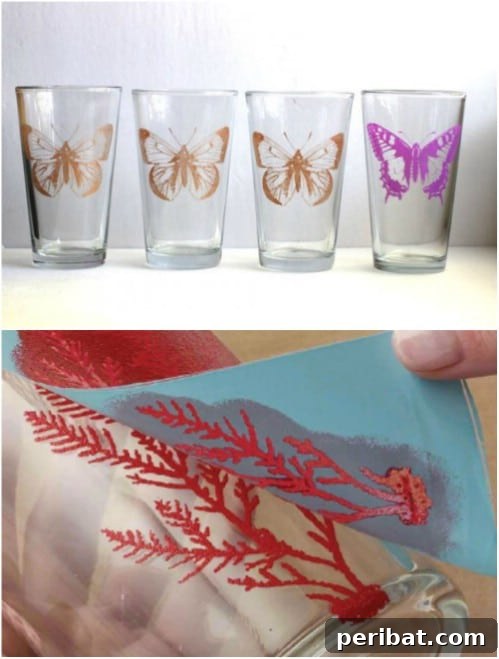 DIY Silk Screened Butterfly Glasses
