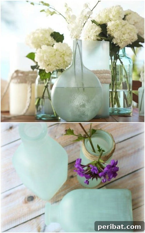 Pottery Barn Inspired Decorative Sea Glass Vases