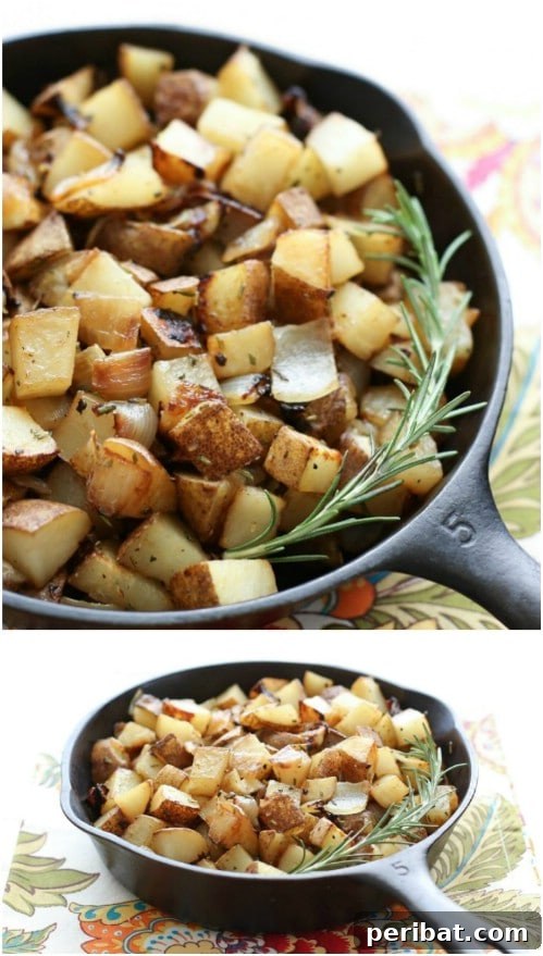 25 Festive Christmas Sides for Your Holiday Table 22 Rosemary And Onion Skillet Potatoes
