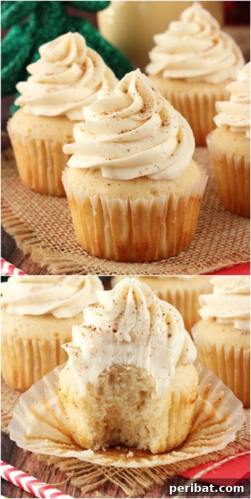 Eggnog's Encore: Recipes to Keep the Holiday Cheer Going 11 Homemade Eggnog Cupcakes with Spiced Eggnog Frosting