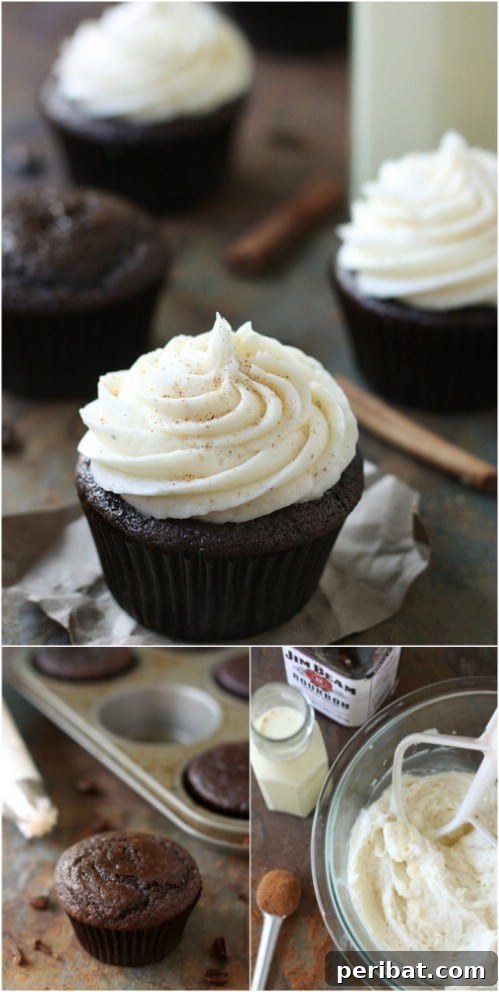Eggnog's Encore: Recipes to Keep the Holiday Cheer Going 17 Holiday Chocolate Spice Cupcakes with Creamy Eggnog Frosting