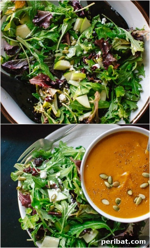 Green Salad With apples, Pepitas and Cranberries