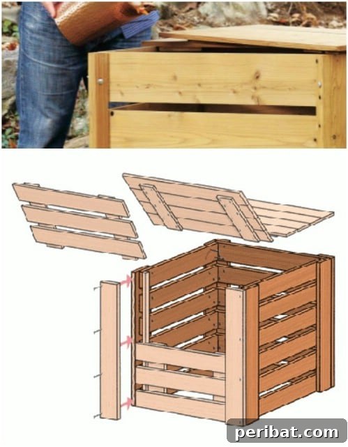 Easy Weekend Compost Bins You Can Build on a Budget 22 Attractive farmhouse-style compost bin constructed from repurposed or leftover lumber.
