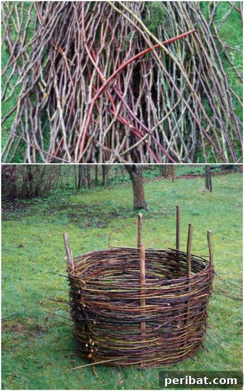 Easy Weekend Compost Bins You Can Build on a Budget 30 Artistic and natural compost bin woven from flexible willow rods.