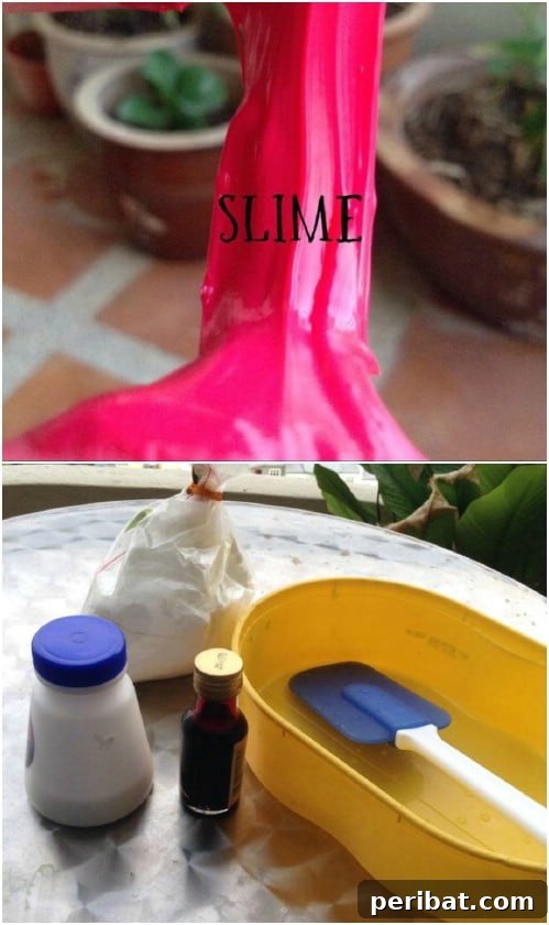 Homemade Cornstarch Slime recipe for kids