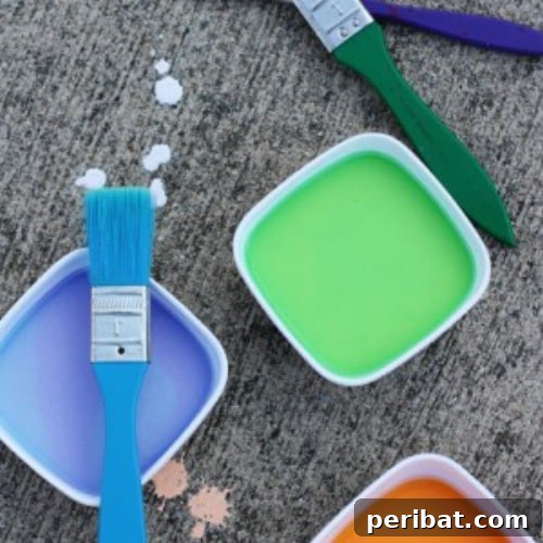 DIY Sidewalk Chalk Paint with Cornstarch for kids