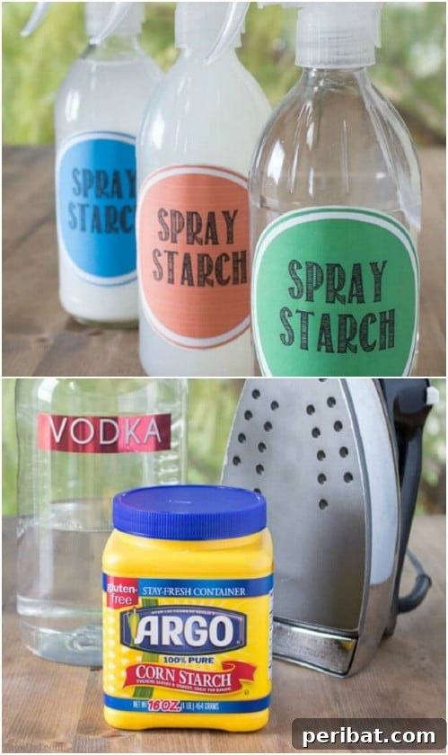 DIY Liquid Spray Starch made with Cornstarch