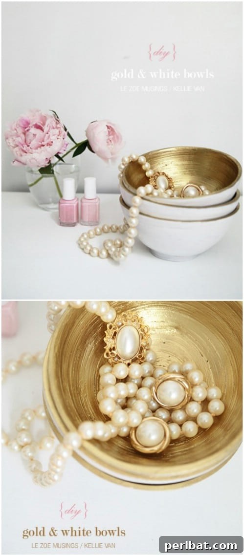 40 Life Changing Spray Paint Transformations 11 DIY Gold And White Bowls