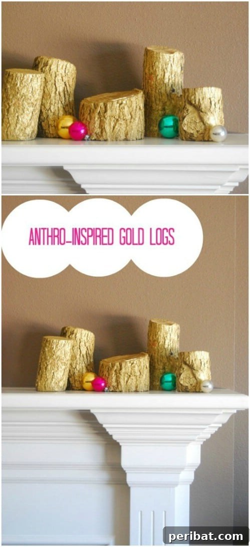 40 Life Changing Spray Paint Transformations 22 Anthropologie Inspired Golden Logs