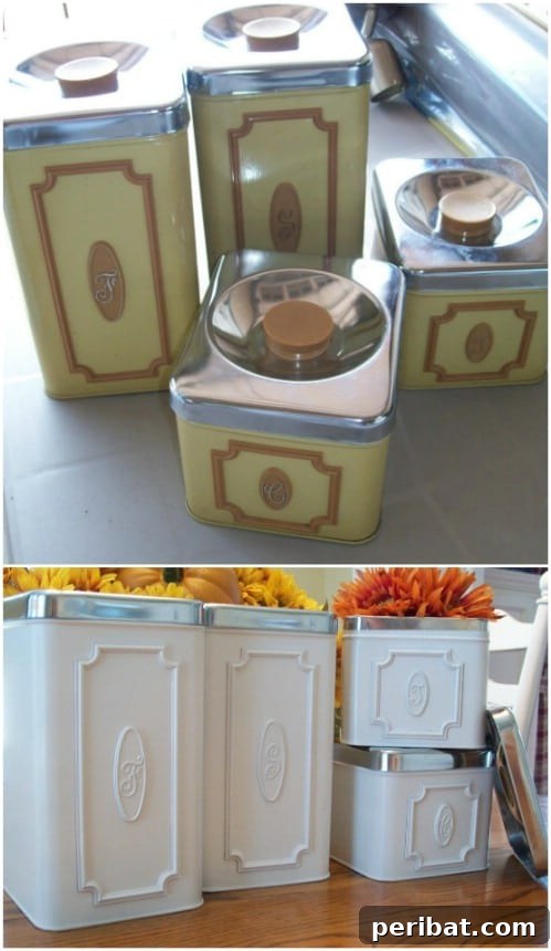 40 Life Changing Spray Paint Transformations 30 Kitchen Canister Makeover