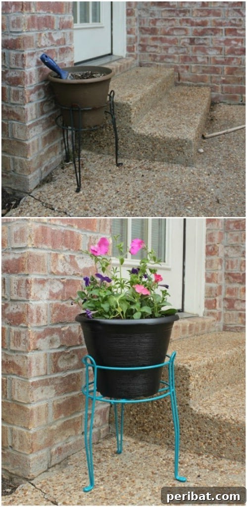 40 Life Changing Spray Paint Transformations 31 Spray Painted Plant Stand