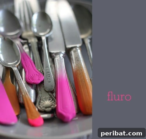 40 Life Changing Spray Paint Transformations 38 Fluro Cutlery