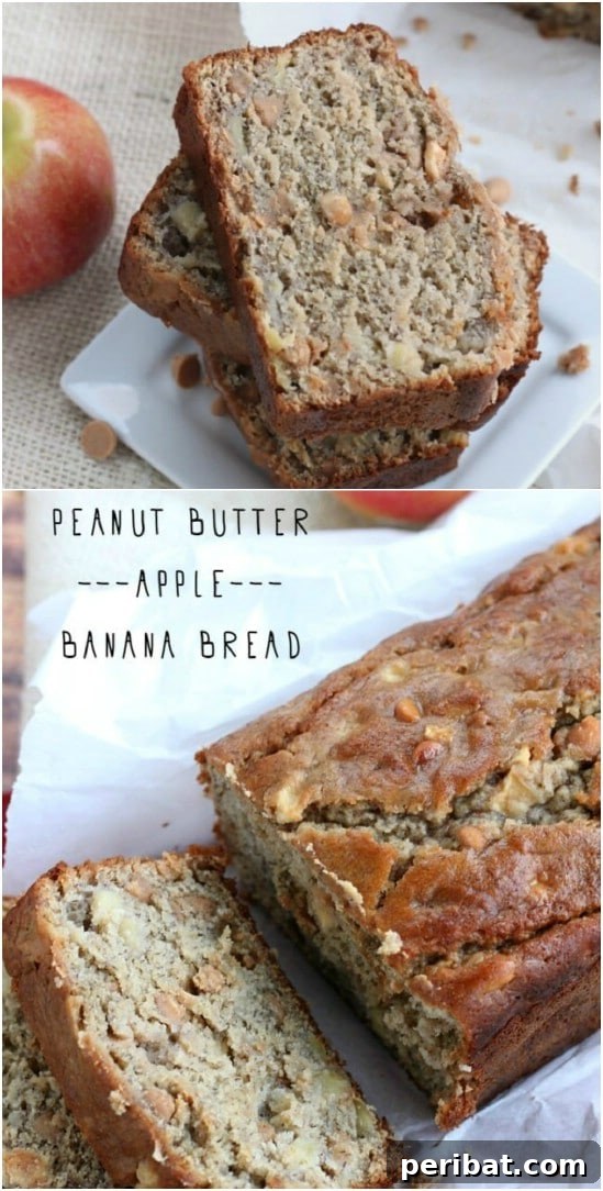 Banana Apple Peanut Butter Bread