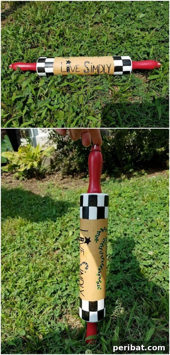 16 Inspiring Transformations for Old Rolling Pins 15 Painted Rolling Pin Garden Sign