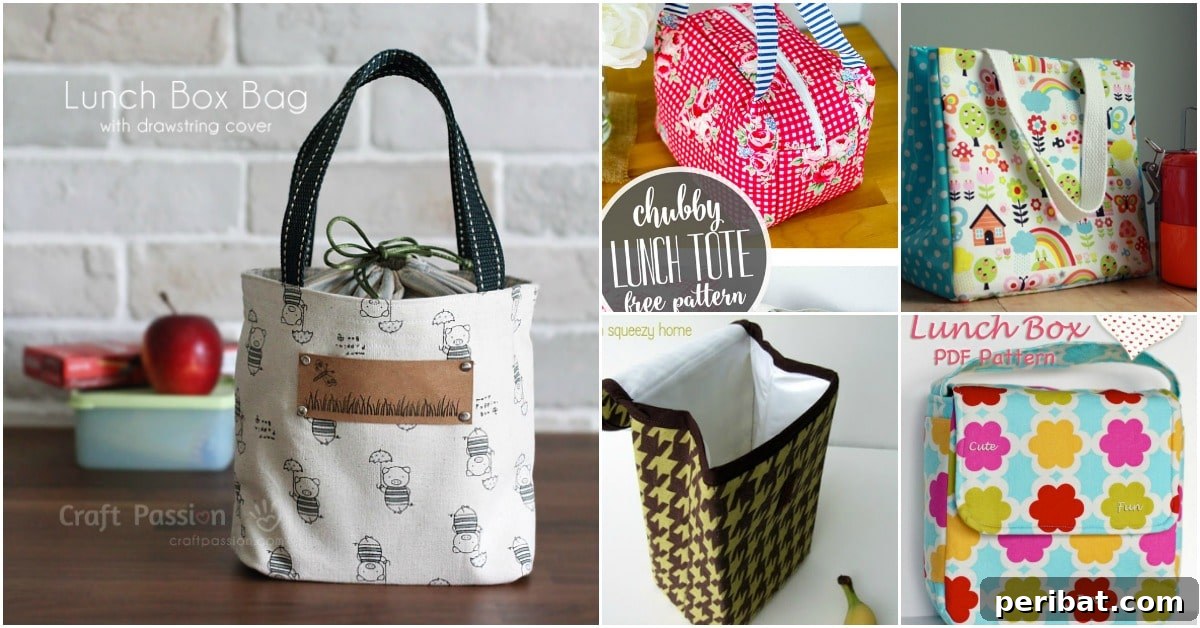 Craft Quick Lunch Bags and Pouches for Everyone 2 DIY Fabric Lunch Bag Totes for Kids and Adults
