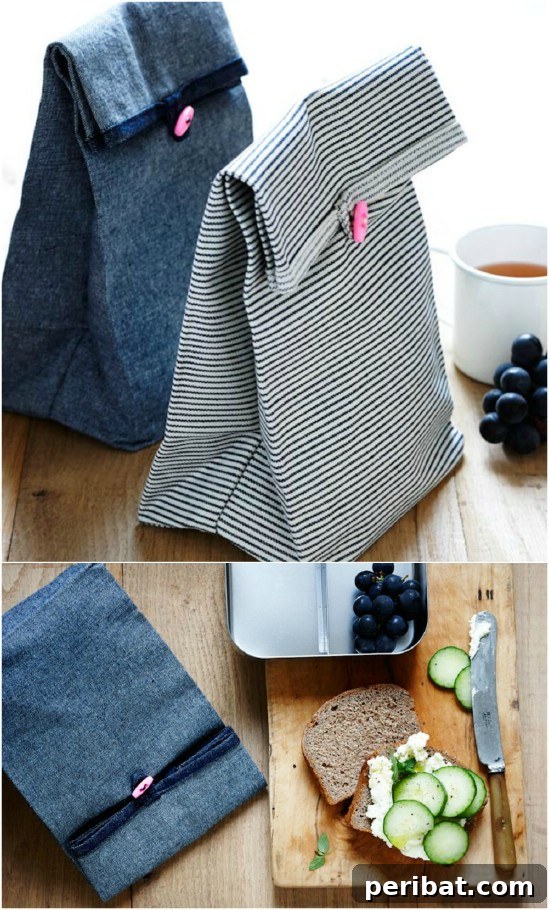 Craft Quick Lunch Bags and Pouches for Everyone 3 Easy Button Lunch Bags - DIY Sewing Pattern