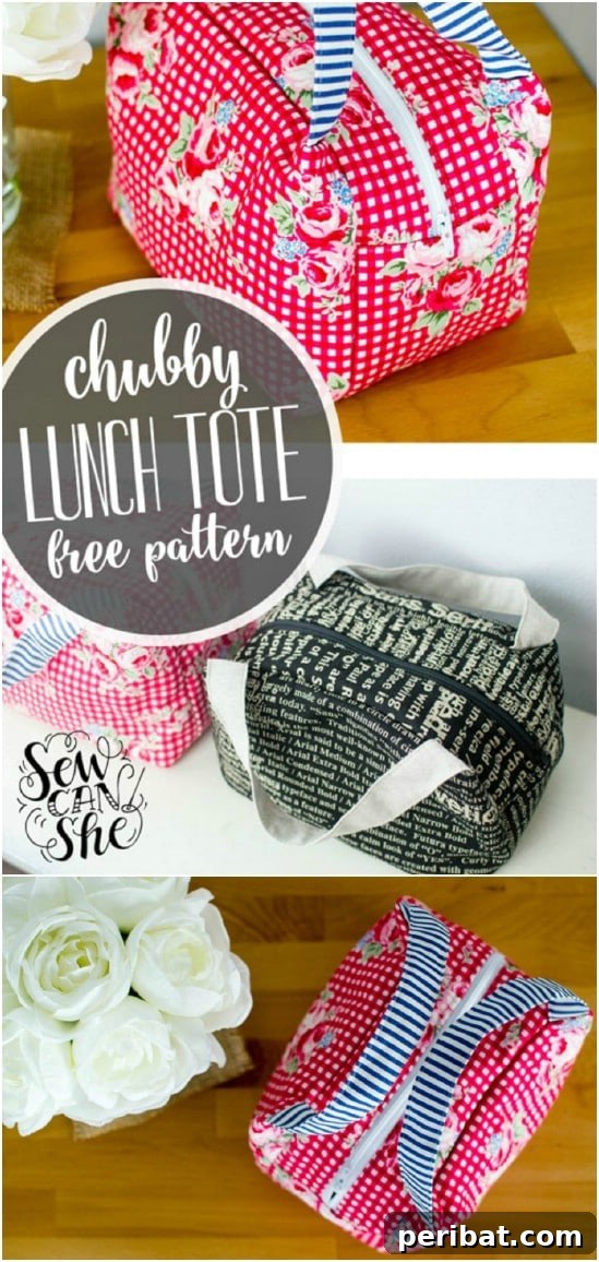 Craft Quick Lunch Bags and Pouches for Everyone 4 Homemade Chubby Lunch Tote - Free Sewing Pattern