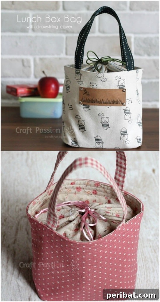 Craft Quick Lunch Bags and Pouches for Everyone 10 Drawstring Tote Style Lunch Bag for Office or School