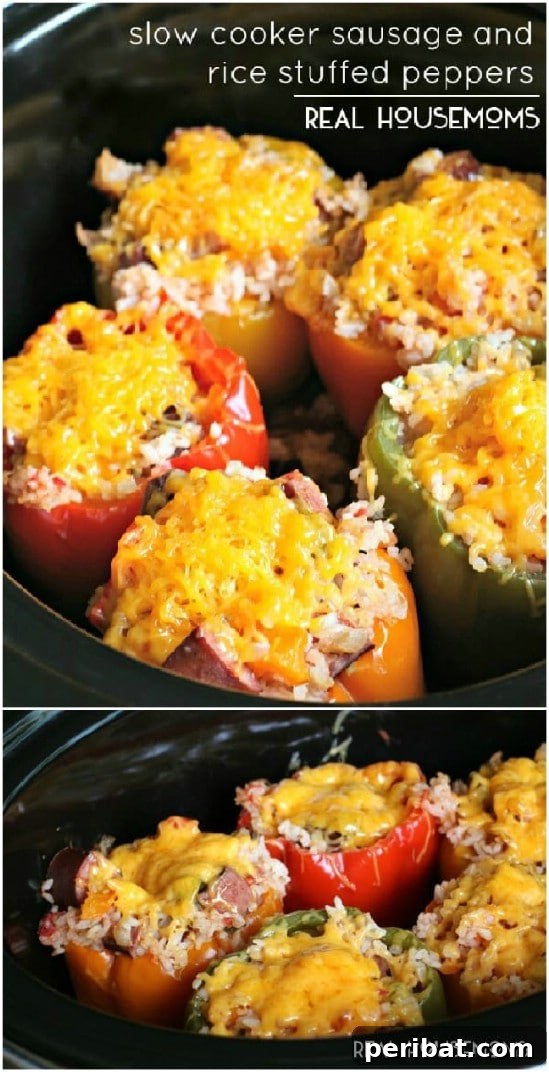 25 Effortless & Wholesome Crock-Pot Dinners 24 Slow Cooker Stuffed Peppers With Sausage And Rice